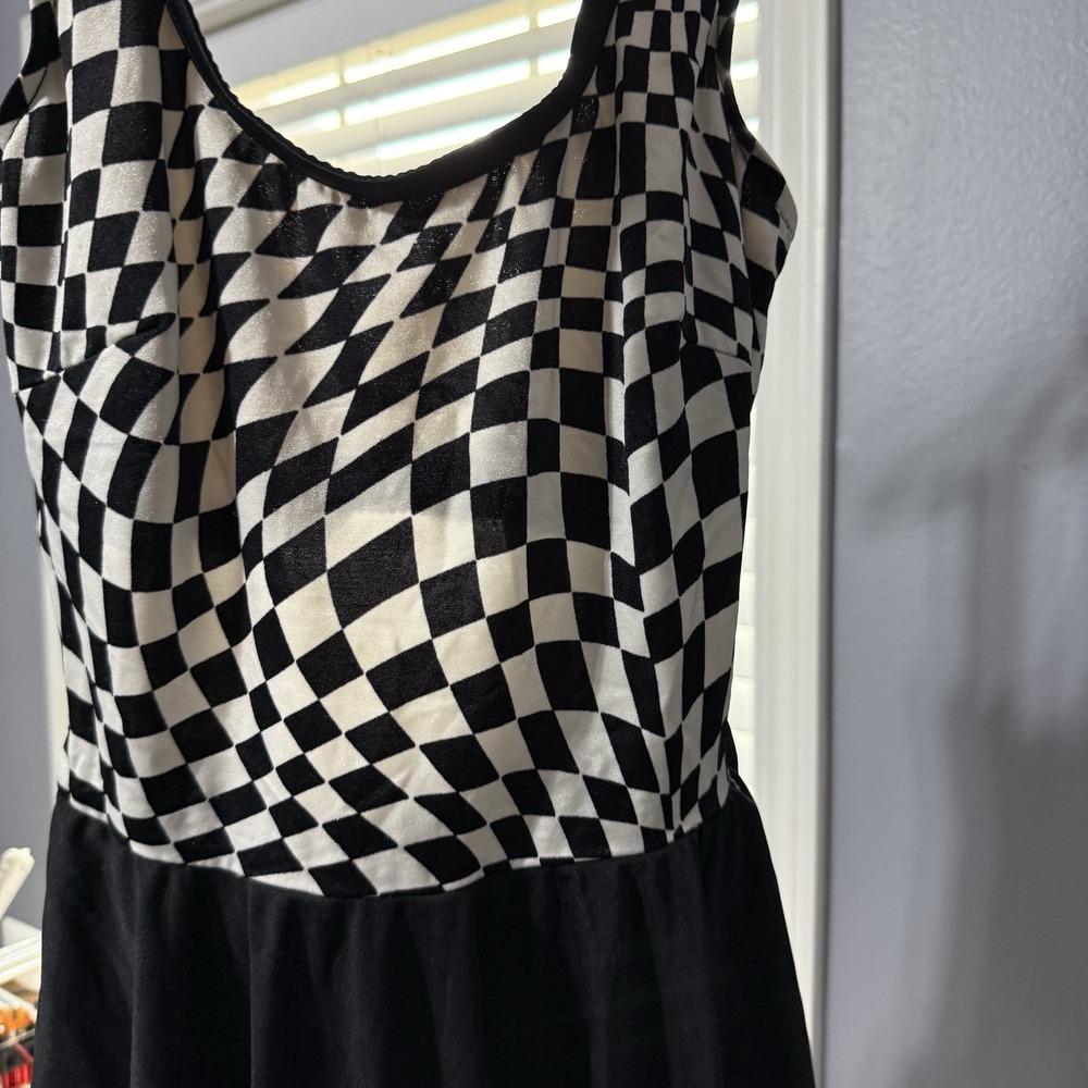 Vintage Swimsuit Size 14 Swim Dress Psychedelic Check Swim Suit‎ Union Made 90s - Picture 14 of 14